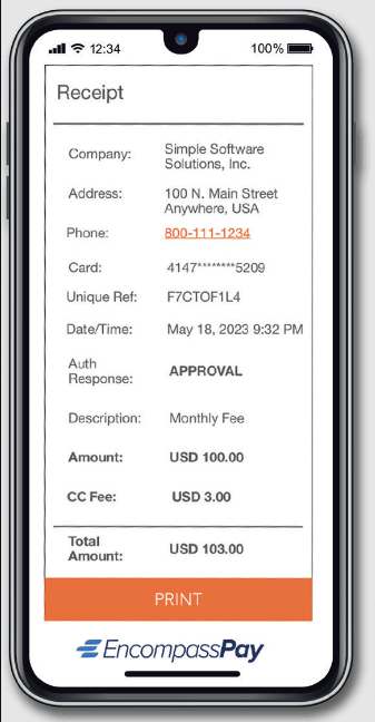 Encompass Pay Receipt